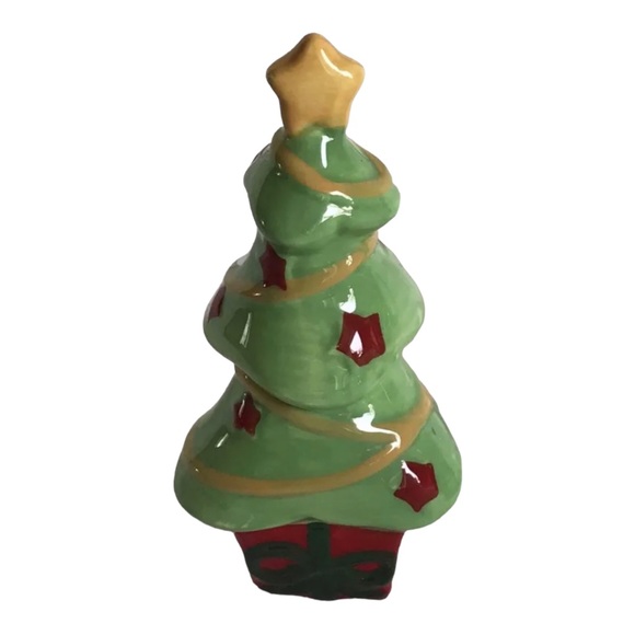 “HOLIDAY HOME” Snowman decorating Xmas Tree Salt & Pepper Set by Fitz & Floyd - Picture 9 of 10